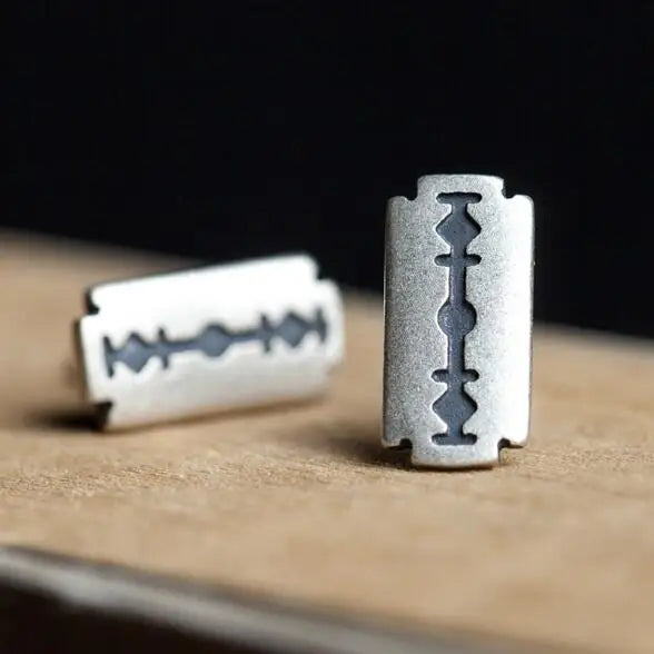 925 Silver Razor Blade Stud Earrings Allergy Gift