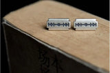 925 Silver Razor Blade Stud Earrings Allergy Gift