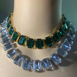 Rhinestone Square Choker Necklace Christmas Crystal Gift