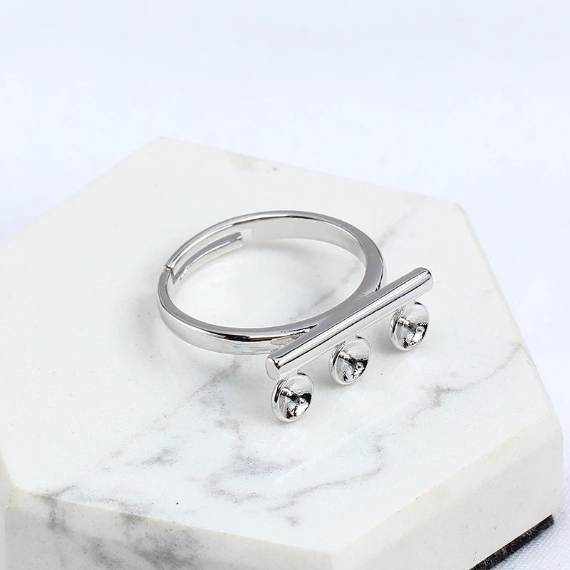 Adjustable Ring Base Mounting Findings for Pearls Crystals
