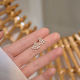 S925 Zirconia Pearl Earrings Wedding Bridal Jewelry