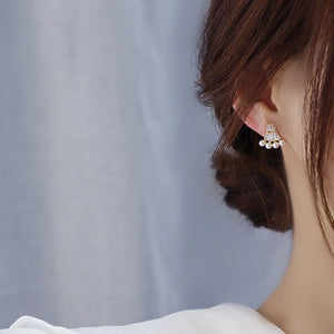 S925 Zirconia Pearl Earrings Wedding Bridal Jewelry