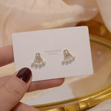 S925 Zirconia Pearl Earrings Wedding Bridal Jewelry