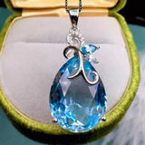 Sapphire Pendant High-end Necklace Men's Women's