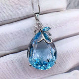Sapphire Pendant High-end Necklace Men's Women's