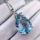 Sapphire Pendant High-end Necklace Men's Women's