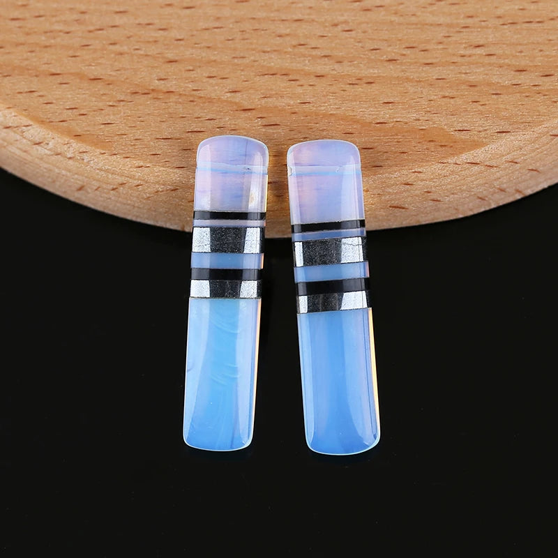 Semiprecious Stones Intarsia Earring Beads