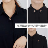 Sense Bow Brooch Summer Girl's Collar Anti Light Button Formal Pin Jewellery