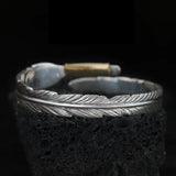 Silver Feather Bracelet Indian Retro Open Bracelet Gift Jewelry
