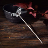 Silver Inlaid Ruby Butterfly Hairpin Chinese Style Jewelry