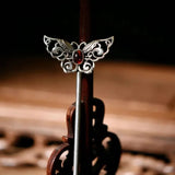 Chinese Style Ruby Butterfly Hairpin Silver Inlaid