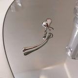 Geometric Heart Ear Bone Clip Silver Metal Ear Clip Earrings For Women