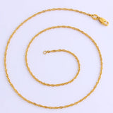 Golden Key Water Wave Chain Pendant Jewelry Gift For Women