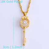 Golden Key Water Wave Chain Pendant Jewelry Gift For Women