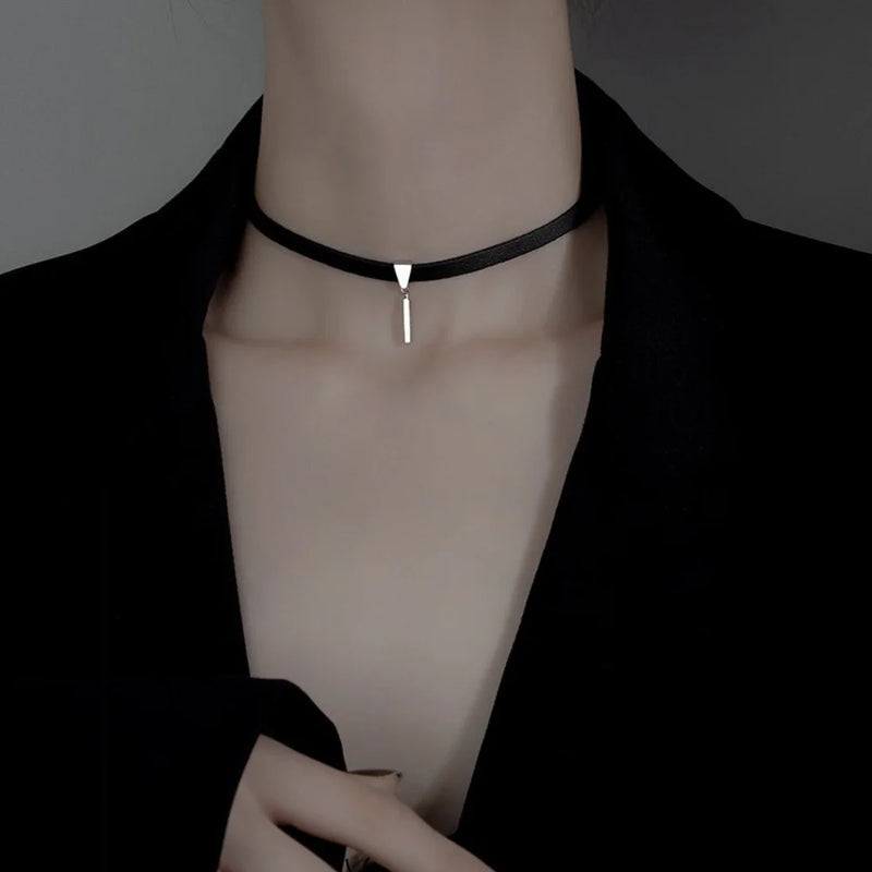 Clavicle Chain Neck Fresh & Word Ribbon Pendant Gift