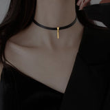 Clavicle Chain Neck Fresh & Word Ribbon Pendant Gift
