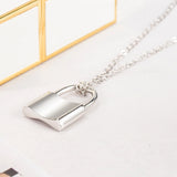 Lock Pendant Necklace 925 Sterling Silver Choker Charm Jewelry Gift