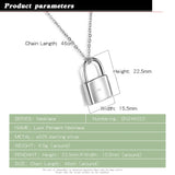 Lock Pendant Necklace 925 Sterling Silver Choker Charm Jewelry Gift