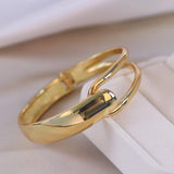 Metal Geometric Open Bangle for Women Plated Big Cuff Bracelets