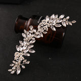 Simulated Pearls Headbands Crystal Leaf Wedding Hair Accessories