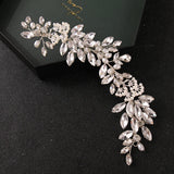 Simulated Pearls Headbands Crystal Leaf Wedding Hair Accessories
