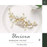 Simulated Pearls Headbands Leaves Rose Silver Wedding Bridal Headpiece
