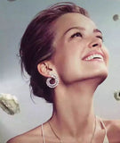 Sparkly Olive Branch Leaf Shape Marquise Cut Big 5a Zircon Stud Earrings