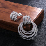 Sparkly Pave 5a Zircon Stud Earrings For Women 925 Silver Cocktail Fine Jewelry