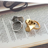 Stainless Steel Leaves Rings Statement Metal 18 K Leaf Ring For Women