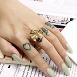 Stainless Steel Leaves Rings Statement Metal 18 K Leaf Ring For Women