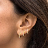 Stainless Steel Pearl Hoop Earrings Women Minimal Cartilage Piercing Jewelry