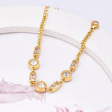Stainless Steel Butterfly Zircon Chain Bracelet For Women