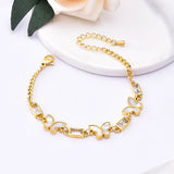 Stainless Steel Butterfly Zircon Chain Bracelet For Women