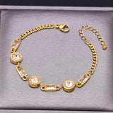 Stainless Steel Butterfly Zircon Chain Bracelet For Women