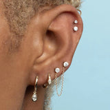 Tiny Water Drop Hoop Earring Crystal Zirconia Cartilage Jewelry
