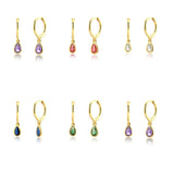 Tiny Water Drop Hoop Earring Crystal Zirconia Cartilage Jewelry