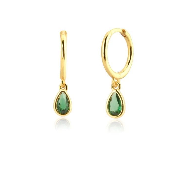 Tiny Water Drop Hoop Earring Crystal Zirconia Cartilage Jewelry