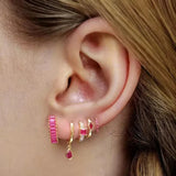 Tiny Water Drop Hoop Earring Crystal Zirconia Cartilage Jewelry