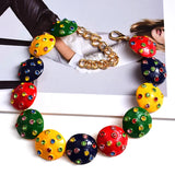 Colorful Rhinestone Metal Necklaces for Women