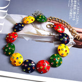 Colorful Rhinestone Metal Necklaces for Women