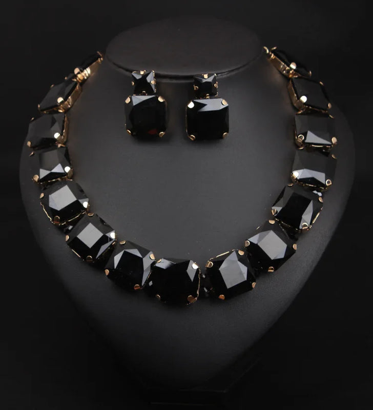 Colorful Rhinestones Red Necklaces High-Quality Crystal Jewelry