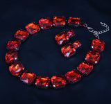 Colorful Rhinestones Red Necklaces High-Quality Crystal Jewelry