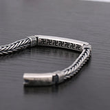 Texture Men Bracelet Silver Chinese Style Retro Punk Male Creative