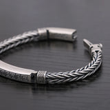 Texture Men Bracelet Silver Chinese Style Retro Punk Male
