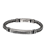 Texture Men Bracelet Silver Chinese Style Retro Punk Male