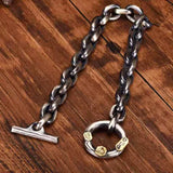 Retro Thick Men's Bracelet Silver Heavy Motorcycle Style Jewelry