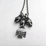 Retro Three Skull Necklaces All-match Sweater Necklace Men's Jewelry