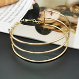 Alloy Torques Choker Chunky Metal Collar Statement Necklace Maxi Jewelry