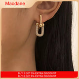 Punk Detachable Zirconia Drop Earrings