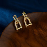 Punk Detachable Zirconia Drop Earrings